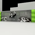 HE REALTY Exhibition Booth Design With Green White Curved Structure And Interior