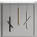 Sleek Cylindrical Pendant Lights For Modern Interior With Black Gold White Crossed Design