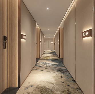 Hotel Corridor Aisle 3d model