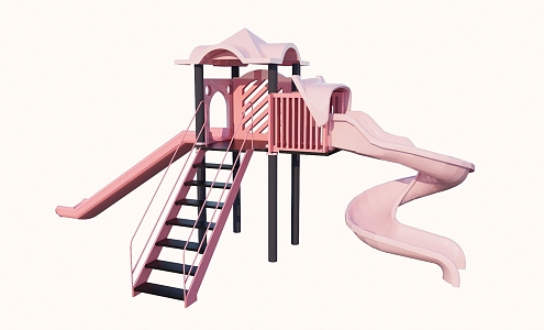 Modern slide children's equipment 3d model