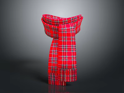 Red Plaid Single Sofa with Stylish Design and Comfortable Seat for Living Room 3d model