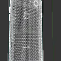 Red Frame Smartphone Displaying Blue Liquid Effect On Screen With Red Stand And Dark Background
