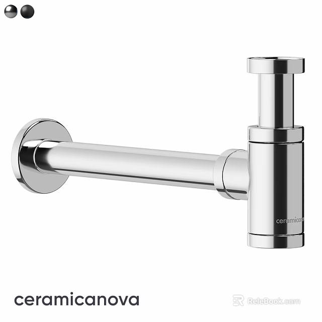 Chrome Metal Decorative Ornament Set For Bathroom Home Wall Mounted Rod Design 3d model 