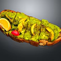 Fresh Avocado Toast With Mashed Avocado Slices Lemon And Cherry Tomato