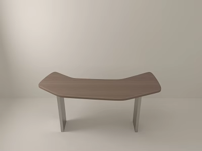 Modern Office Desk With Curved Tabletop And Metal Legs For Minimalist Workspace 3d model