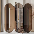 Modern Glass Room Divider With Vertical Stripes For Stylish Interior Design
