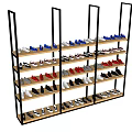 Shoe Rack With Multiple Shelves Neatly Arranged Various Colored Shoes