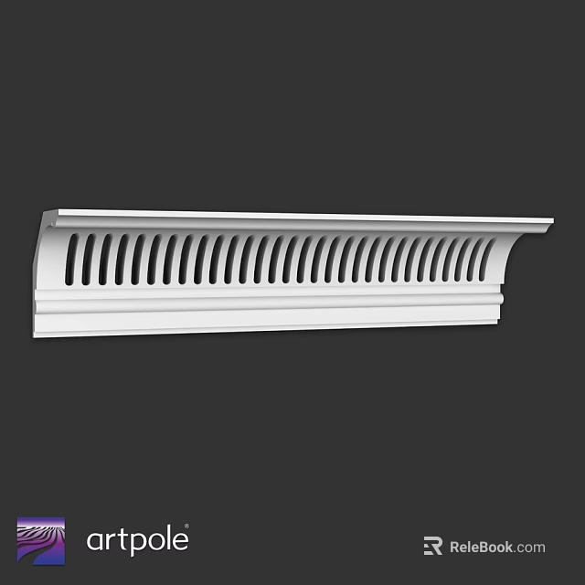 White Architectural Component With Perforated Design And Elongated Shape For Decorative Use 3d model 
