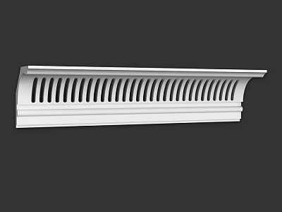 White Architectural Component With Perforated Design And Elongated Shape For Decorative Use 3d model