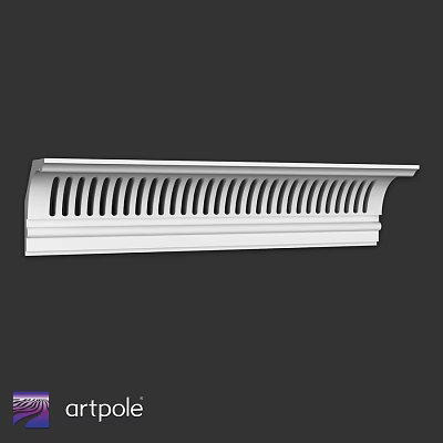 White Architectural Component With Perforated Design And Elongated Shape For Decorative Use 3d model