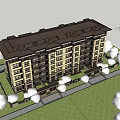 New Chinese-style Residential Building Multi-storey Residence 3d model