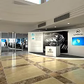 Modern Lobby Interior With Reception Desk Staircase And Marble Flooring