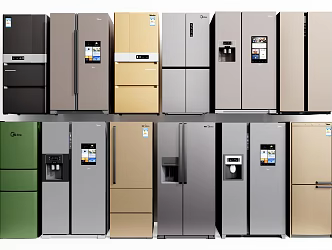 Modern refrigerator combination double door refrigerator smart refrigerator 3d model