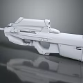 3D Rendered White Futuristic Gun With Smooth Surface And Reflective Finish