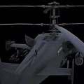 Military Attack Helicopter With Dual Rotors Dark Gray Body And Number 019