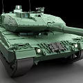 Green Modern Military Tank With Turret Cannon And Tracks Exterior Design