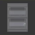 Modern Gray Multi Layer Storage Cabinet With Transparent Panels And Reflective Base