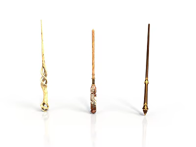 Three Intricate Sculpture Carvings With Detailed Artistic Designs And Styles 3d model