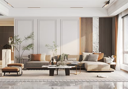 Light Luxury Living Room Home Living Room 3d model