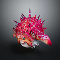 Vibrant Spiky Marine Creature Character Design With Pink Patterned Body And Fins