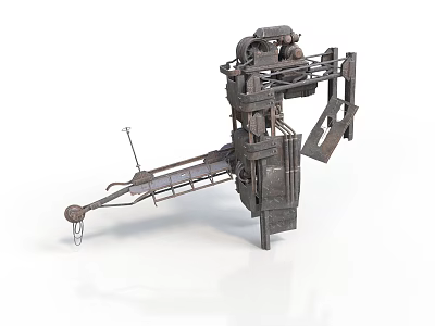 Heavy Industrial Machinery With Conveyor Belt Mechanical Arm And Metal Frame 3d model