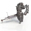 Heavy Industrial Machinery With Conveyor Belt Mechanical Arm And Metal Frame