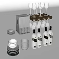 Complete Dinnerware Set With Plates Bowls Wine Glasses Cutlery And Bottles For Dining
