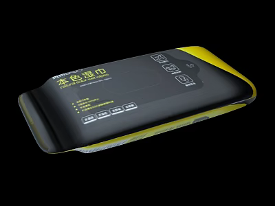 Black And Yellow Portable Power Bank With Digital Display For Charging 3d model