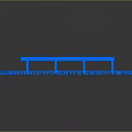 Sports Equipment Blue Race Track With Curved And Straight Sections And Starting Platform
