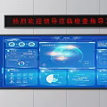 Modern Information Display System With Blue Interface Data Charts Globe Visualization And Visitor Guidance Screen 3d model