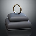 Elegant Luxury Gold Jewelry Ring With Decorative Details On Black Display Stand