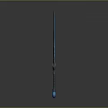 Glowing Sword With Blue Illumination And Ornate Hilt Decorative Patterns