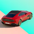 Red Sports Car With Sleek Design Black Roof And Alloy Wheels