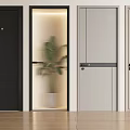 Single door swing door security door 3d model