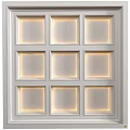 Modern Paneled Door Component With Square Frosted Glass Panels And Illuminated Frames 3d model