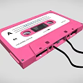 Pink Musical Instrument Cassette Tape with Extended Black Ribbon and 60 Min Marking