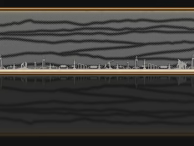 Oil silhouette wall Modern silhouette wall 3d model