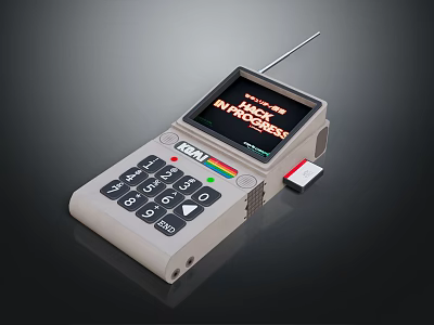 Vintage Nokia Mobile Phone With Antenna Physical Keypad SIM Card Slot And Network Screen 3d model