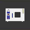 White Computer Device With Digital Control Panel Observation Window Blue Handle And Warning Signs 3d model