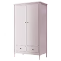 Modern White Wardrobe With Multiple Color Options Double Doors And Drawer Storage 3d model