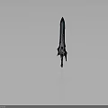 Advanced Futuristic Weapon Featuring Sleek Blade Blue Accent And Metallic Hilt 3d model