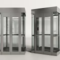 Modern Elevator Interior Design With Glass Doors Metal Frame Transparent Cabin 3d model