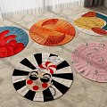 Colorful Round Rugs With Various Patterns And Designs For Modern Interior Decoration