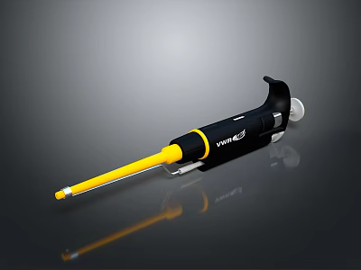 Dynabrade Yellow And Black Long Shank Air Tool For Industrial Applications 3d model