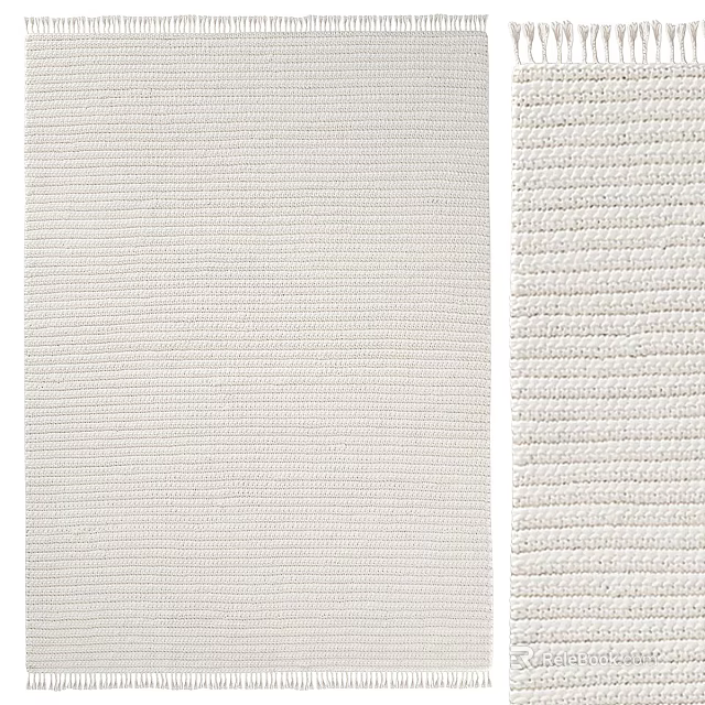 Square Rug With Woven Texture Light Color Modern Design For Living Room 3d model 