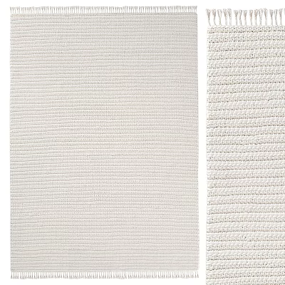 Square Rug With Woven Texture Light Color Modern Design For Living Room 3d model