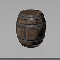 Traditional Wooden Barrel With Metal Hoops And Rustic Surface Texture