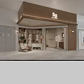 Modern Clothing Store Interior With Wooden Display Racks Hanging Lamps And Curtains