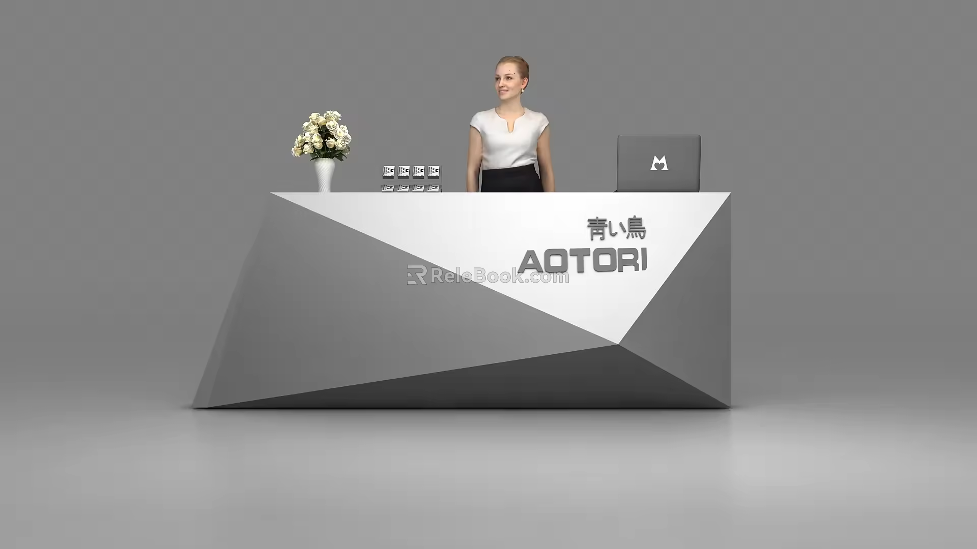 Modern reception desk 3d model