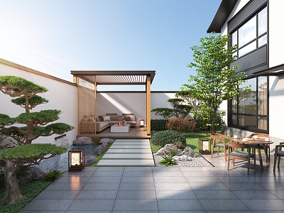 New Chinese Courtyard Landscape 3d model